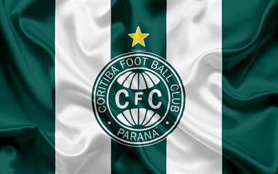 Coritiba FC, club sportivo Brasiliano, emblema, logo, Brasiliano di Serie A, calcio, Curitiba, Parana, Brasile, bandiera di seta