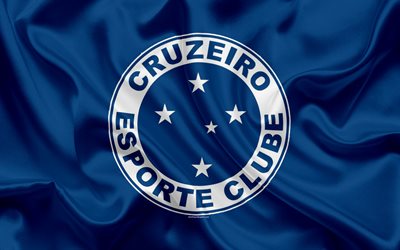 Cruzeiro FC, Brezilyalı Futbol Kul&#252;b&#252;, amblem, logo, Brezilya Serie A, futbol, Belo Horizonte, Minas Gerais, Brezilya, ipek bayrak