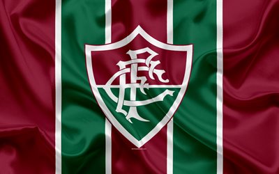 Fluminense FC, club sportivo Brasiliano, emblema, logo, Brasiliano di Serie A, calcio, Rio de Janeiro, Brasile, bandiera di seta