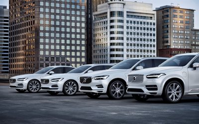 Volvo ХС60, 2018, Volvo XC90, Volvo V90, de nouvelles voitures, 4k, hybrides, Volvo S90