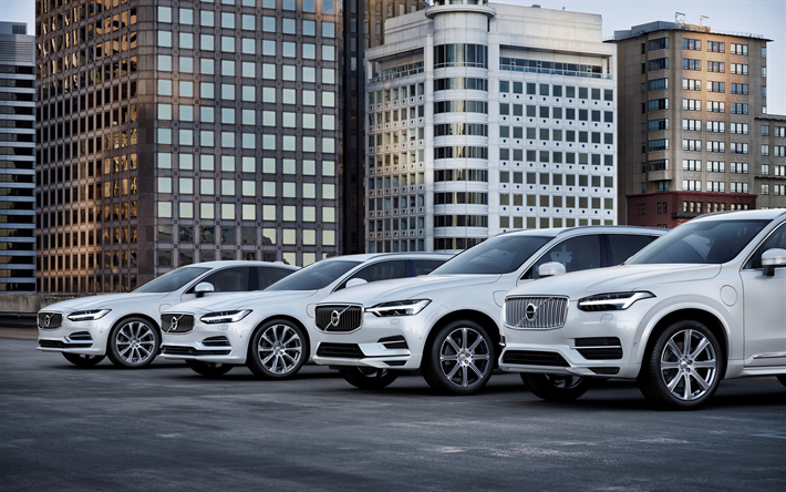 Volvo ХС60, 2018, Volvo XC90, Volvo V90, uusia autoja, 4k, hybridit, Volvo S90