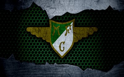 Moreirense, 4k, logo, Primeira Liga, soccer, football club, Portugal, grunge, metal texture, Moreirense FC