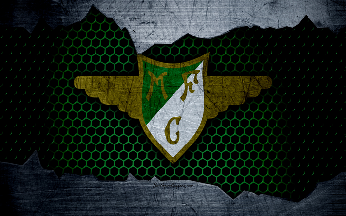 Moreirense, 4k, logo, Primeira Liga, soccer, football club, Portugal, grunge, metal texture, Moreirense FC