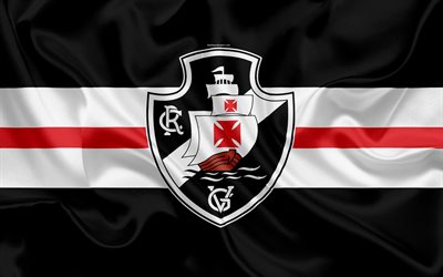 Vasco FC, le Br&#233;silien du club de football, l&#39;embl&#232;me, le logo, le Br&#233;silien de la Serie A, le football, Rio de Janeiro, Br&#233;sil, drapeau de soie