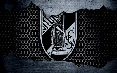 Vitoria Guimaraes, 4k, logo, Ensimm&#228;inen Liiga, jalkapallo, football club, Portugali, Guimaraes, grunge, metalli rakenne, Vitoria Guimaraes FC