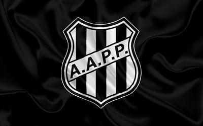 Ponte Preta FC, Brasiliansk fotboll club, emblem, logotyp, Brasiliansk Serie A, fotboll, Campinas, Sao Paulo, Brasilien, silk flag