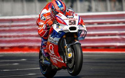 Danilo Petrucci, 4k, MotoGP, Octo Pramac Racing, moottoripy&#246;r&#228; racer, sportbikes