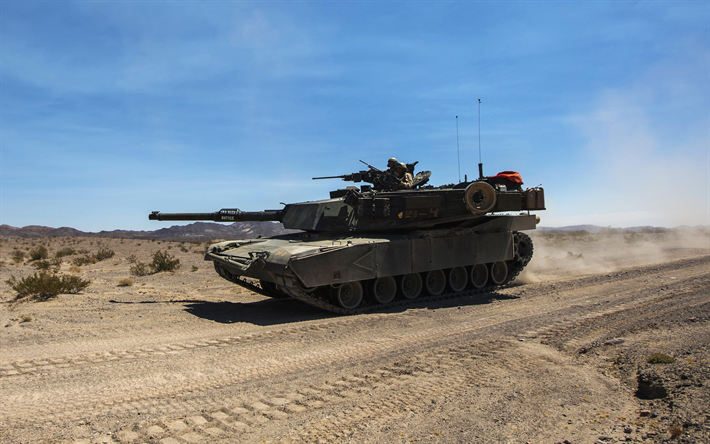 M1A1 Abrams, 4K, modern armored vehicles, American tank, Army, USA