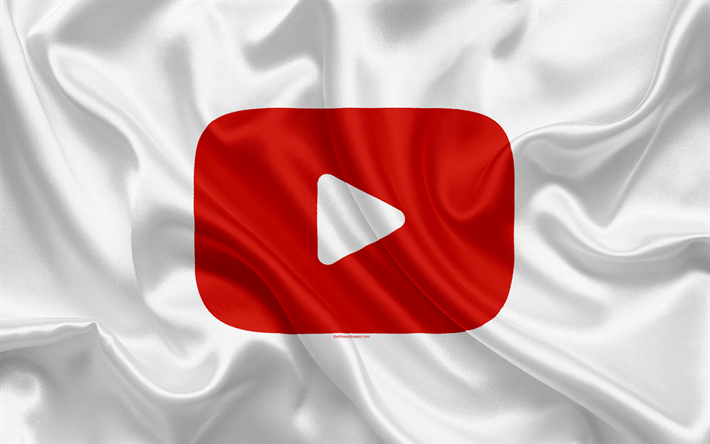 Youtube, el emblema de alojamiento de v&#237;deo, Youtube logotipo de seda de la textura