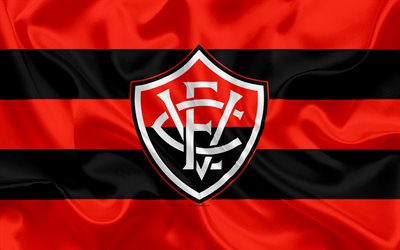 Vitoria FC, Brasilialainen jalkapalloseura, tunnus, logo, Brasilian Serie A, jalkapallo, Salvador, Bahia, silkki lippu