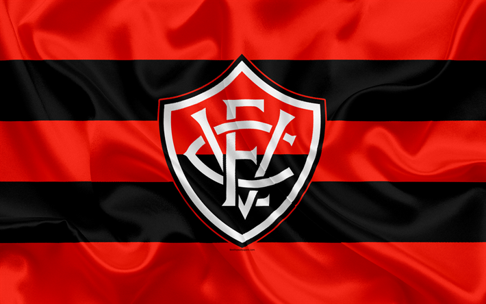 Vitoria FC, Brasilialainen jalkapalloseura, tunnus, logo, Brasilian Serie A, jalkapallo, Salvador, Bahia, silkki lippu