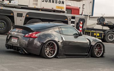 Nissan 370z, supercats, tuning, stance, japanese cars, gray 370z, Nissan