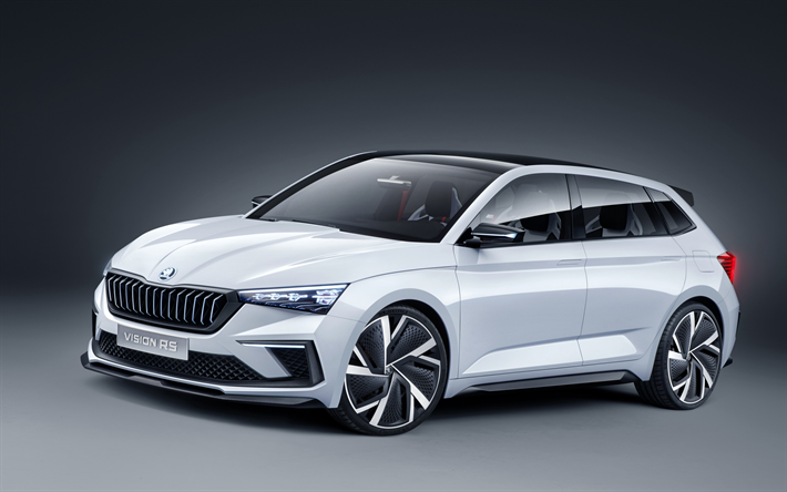 Skoda RS Vision, 2018, k&#228;sitteit&#228;, ulkoa, n&#228;kym&#228; edest&#228;, Tšekin autoja, Skoda