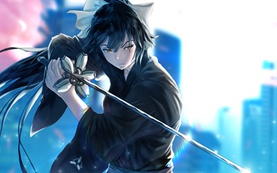 Takao, sword, manga, artwork, Azur Lane