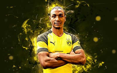 Abdou Diallo, French footballers, Borussia Dortmund FC, soccer, Diallo, BVB, Bundesliga, football, neon lights