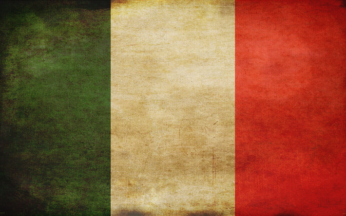 Drapeau de l&#39;Italie, style r&#233;tro, r&#233;tro, texture, drapeau italien, Italie