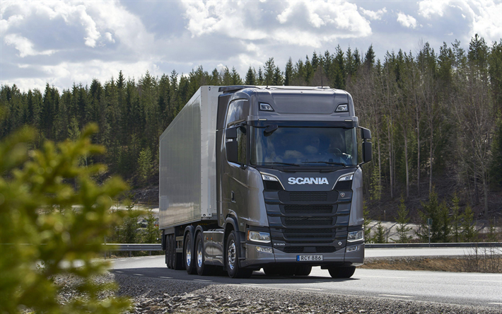 Scania S520, 4k, 2017 truck, new Scania, road, trucks, cargo transport, 6x4, Scania