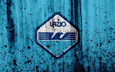 FC Lazio, 4k, nya logotyp, Serie A, sten struktur, Lazio, grunge, fotboll, football club, Lazio FC
