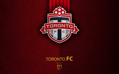 Toronto FC, 4k, Canadense de futebol do clube, MLS, textura de couro, logo, emblema, Major League Soccer, Toronto, Canada, futebol, MLS logotipo