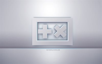 Logotipo branco 3D de Martin Garrix, fundo cinza, logotipo de Martin Garrix, arte criativa em 3D, Martin Garrix, emblema em 3D