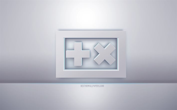 Martin Garrix 3d logo blanco, fondo gris, logo de Martin Garrix, arte creativo 3d, Martin Garrix, emblema 3d