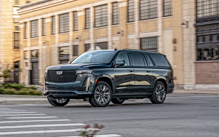 Download wallpapers Cadillac Escalade, 2021, 4k, front view, exterior