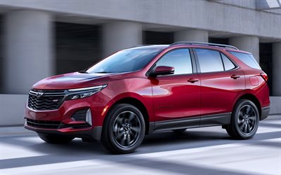 2021, Chevrolet Equinox, front view, exterior, red SUV, new red Equinox, american cars, Chevrolet