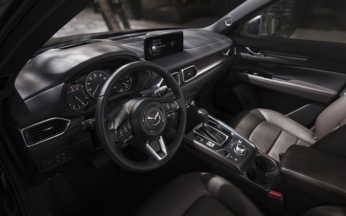 Mazda CX-5, 2021, interior, vista interior, painel frontal, interior do CX-5, carros japoneses, Mazda