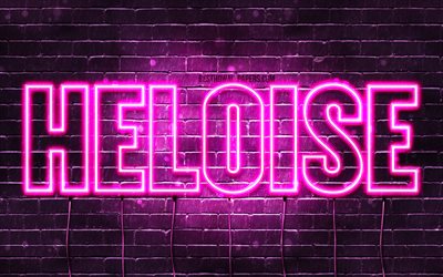 heloise, 4k, tapeten, die mit namen, weibliche namen, heloise namen, purple neon lights, happy birthday heloise, beliebten franz&#246;sischen weiblichen vornamen, bild mit namen heloise