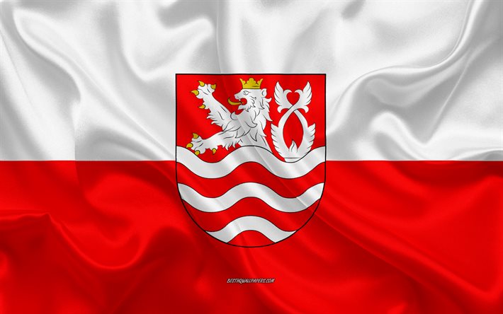 flagge von karlovy vary, tschechien, 4k, seidenstruktur, karlovy vary flagge, tschechische st&#228;dte, karlovy vary