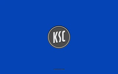 Karlsruher SC, blue background, German football team, Karlsruher SC emblem, Bundesliga 2, Germany, football, Karlsruher SC logo
