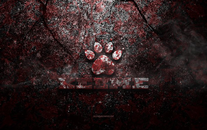 Logotipo de Kelme, arte grunge, logotipo de pedra Kelme, textura de pedra vermelha, Kelme, textura de pedra grunge, emblema de Kelme, logotipo Kelme 3D