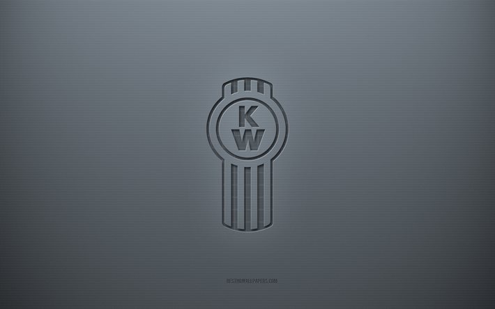  Descargar fondos de pantalla Logotipo de Kenworth, fondo creativo gris, emblema de Kenworth, textura de papel gris, Kenworth, fondo gris, logotipo en 3d de Kenworth libre.  Imágenes para escritorio gratis