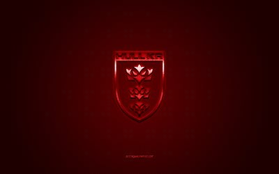 hull kingston rovers, kreatives 3d-logo, roter hintergrund, britischer rugby-club, 3d-emblem, super league europe, yorkshire, england, 3d-kunst, rugby, hull kingston rovers 3d-logo