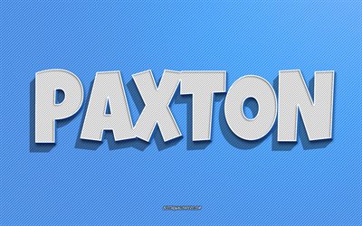 Paxton, sfondo linee blu, sfondi con nomi, nome Paxton, nomi maschili, biglietto di auguri Paxton, grafica al tratto, foto con nome Paxton