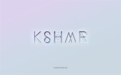 KSHMR-logo, leikattu 3d-teksti, valkoinen tausta, KSHMR 3d-logo, Instagram-tunnus, KSHMR, kohokuvioitu logo, KSHMR 3d-tunnus