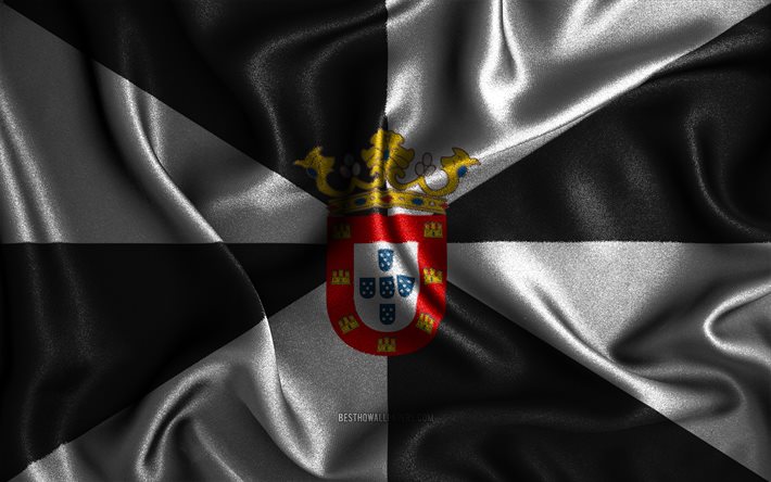 Bandera de Ceuta, 4k, banderas onduladas de seda, ciudades espa&#241;olas, D&#237;a de Ceuta, banderas de tela, arte 3D, Ceuta, ciudades de Espa&#241;a, Bandera de Ceuta 3D