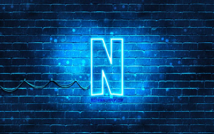 netflix blaues logo, 4k, blaue ziegelmauer, netflix-logo, marken, netflix-neon-logo, netflix