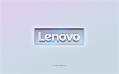Logo Lenovo, texte 3d découpé, fond blanc, logo Lenovo 3d, emblème Instagram, Lenovo, logo en relief, emblème Lenovo 3d