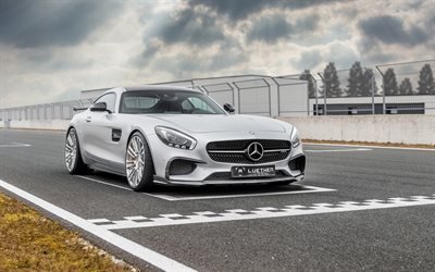 Mercedes-AMG GT, 2017 coches, supercars, pista de carreras, Luethen deportes de motor, tuning