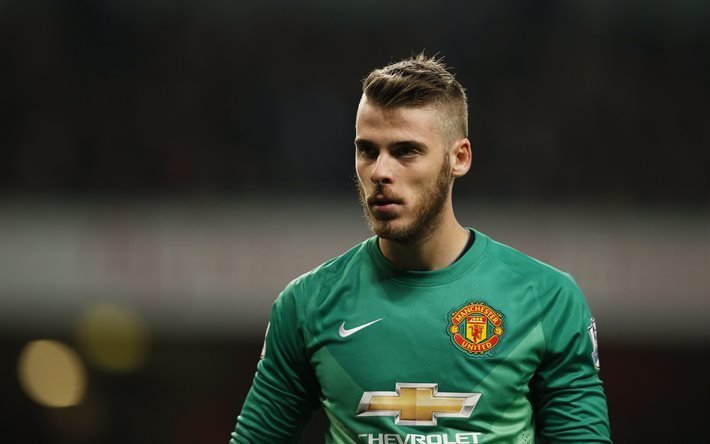 David De Gea, fotboll stj&#228;rnor, 4k, Manchester United, fotbollsspelare, match, m&#229;lvakt