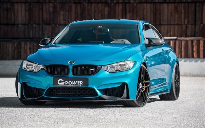 BMW M4, F82, supercar, G-Power, tuning, bmw blu