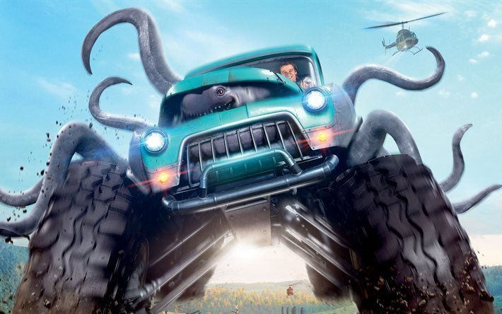 Monster Trucks, 4k, 2016 film, poster