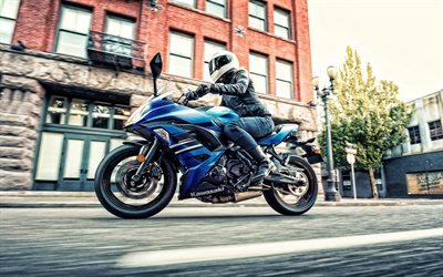 2019, Kawasaki Ninja 650, sport bike, new blue Ninja 650, japanese motorcycles, Kawasaki