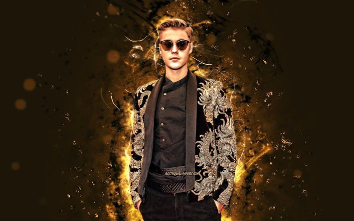 Download Wallpapers 4k Justin Bieber Superstars American Celebrity Brown Neon Lights Music Stars Justin Drew Bieber American Singer Justin Bieber 4k For Desktop Free Pictures For Desktop Free