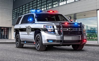 2019, Chevrolet Tahoe PPD, Polis SUV, dış cephe, &#246;nden g&#246;r&#252;n&#252;m, polis arabaları, 2020 Tahoe, Amerika, araba, Chevrolet