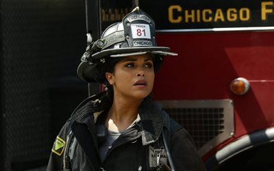 Chicago Fire, S&#233;rie de televis&#227;o americana de, cartaz, actores americanos, Monica Raymund