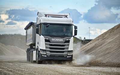 Scania R500, 4k, ura, 2019 kuorma-autot, Kuorma-auto, kuljetus, 2019 Scania R500, kuorma-autot, Scania