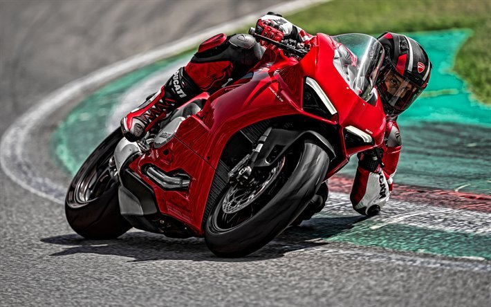 ducati panigale v2, 2020, roten sport-bike, sport bike, neue rote panigale v2, italienische sport-bikes, rennstrecke, ducati