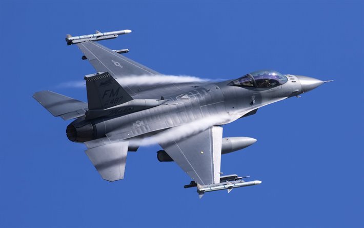 General Dynamics F-16 Fighting Falcon, F-16C, American caccia leggero, US Navy, aerei militari, di un aereo militare Americano